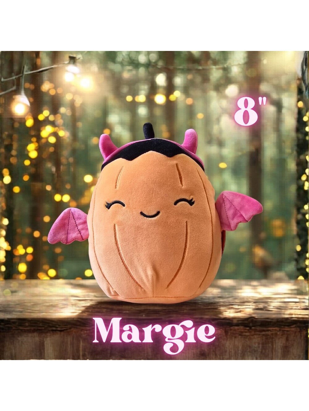 NWT Squishmallows Margie the Pumpkin Bat Halloween Edition 8"